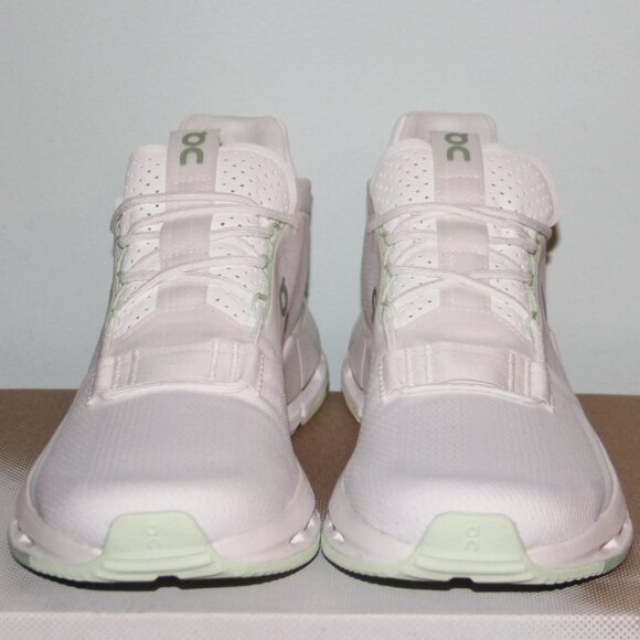 On Running Men's Athletic Shoes - White and Light Green - Picture 4 of 6